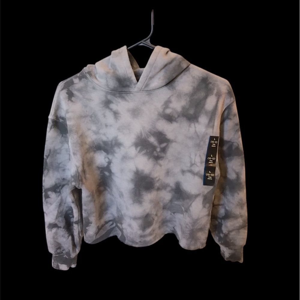 Kids' Cropped Raw Edge Boxy Hoodie sweatshirt | Art Class | L (10/12)